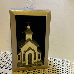🎁 NIB Nicholas Square spiritual church ornament with silver glitter